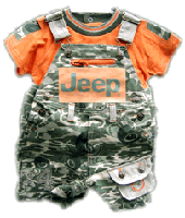 Jeep camo overalls and orange t-shirt for the baby Jeeper. baby-jeep-camo-overalls.gif
