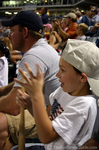 Wild with excitement at the ballpark.