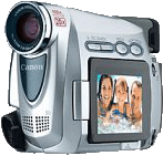 Canon ZR100 miniDV digital camcorder.
