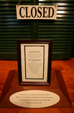 Jack Daniel's died after he kicked a safe out of frustration. This is his funeral notice.