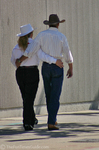 An unidentified couple -- NOT Jim & Lynnette -- walking in downtown Nashville.