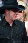 Who is this cowboy?... the mysterious man in black was one of the first to arrive.