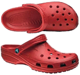 Crocs rubber shoe in red.