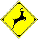 Deer crossing sign.