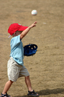 Evan learning about the physics of baseball.