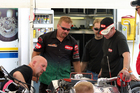 Everyone staring at the racecar, wondering if it's 'ready'...