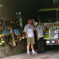 Franklin firemen filming a Hamburger Helper commercial for television.