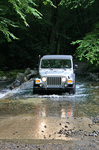 This is our Jeep crossing through the water.