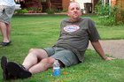 Jim relaxing at Neil and Abby's cookout.