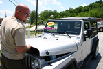 Jim eyeing a 2004 Jeep Wrangler Unlimited with only 2,400 miles on it.