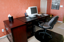 Jim's new Dell Dimension 8400 computer and mahogany desk.