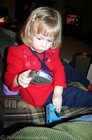 Karly the digital diva... with two cameras... a film camera and a digital camera.
