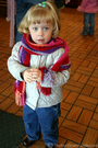 Karly wearing Lynnette's scarf.