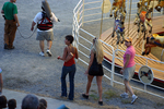 Leah Hulan of Grumpy's Bail Bonds and her reality show film crew.