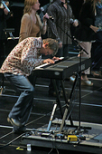 Lionel gets so into the music... here he's stomping his foot to the beat of the music. (Or, as Leonard the janitor says: stompin' on the devil's head.)