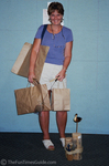 Lynnette with far too many shopping bags.