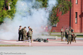 Marines firing the cannons at the graduation ceremony.