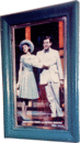Matthew Broderick and Sara Jessica Parker from the movie poster hanging outside the Rodgers Theater in NYC.