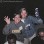Melissa and Darla down on the dance floor, being photographed from the balcony. No, Darla's not flipping me off in this photo... that's a big purple cast on her left hand. She broke her wrist, and she chose a bright purple cast because... she's shy.
