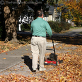 Mowing rocks instead of mowing grass.