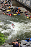 Playboaters resting on the rocks at Hell's Hole.