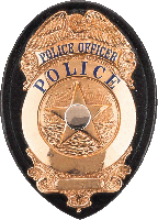A police officer's police badge.