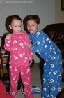 Brother and sister... Shelby and Dylan in matching PJs.