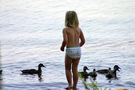 Sophie wishing she could go swimming with the ducks in Percy Priest Lake.