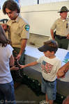 Dylan touching a live snake.