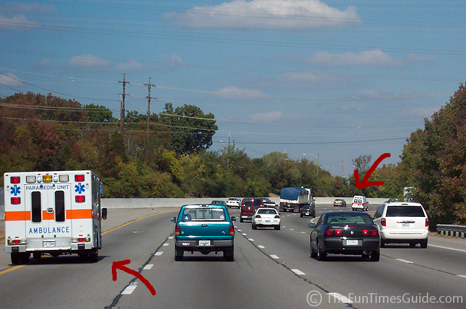 Two ambulances on the same stretch of road at the same time on a ...