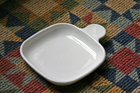 White grab-it plate from Corningware.