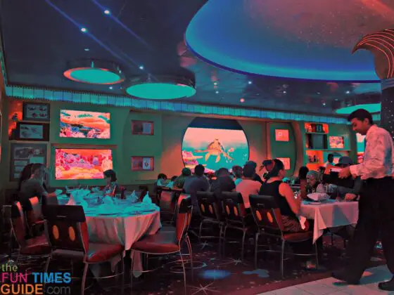This is the amazing Animator's Palate restaurant / dining room on the Disney Dream cruise ship.
