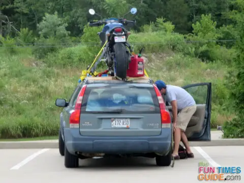 driving-motorcycle-on-car-roof