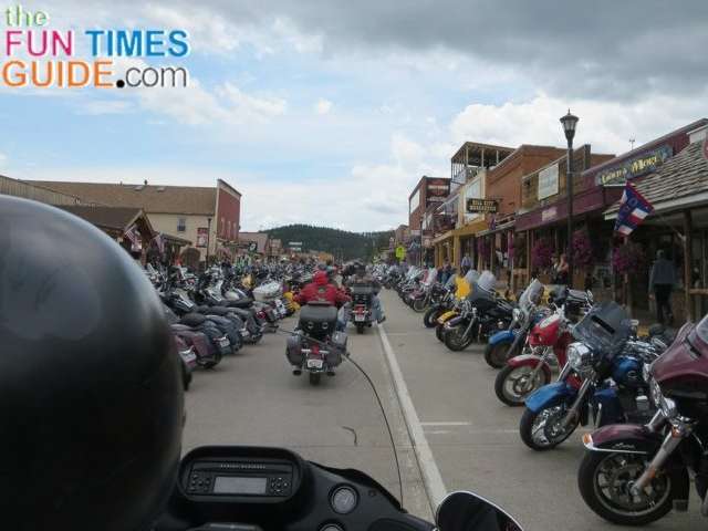 This is what ALL of the surrounding towns as far as 1 hour away look like during the Sturgis Motorcycle Rally week. This is the quaint little town where we stayed - Hill City, SD. 