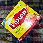 Lipton tea bags featuring a 'brand new look'.